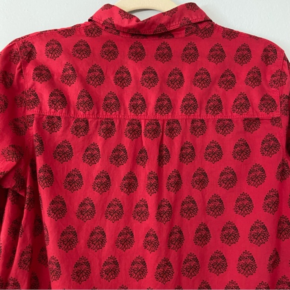 Madewell Ex-Boyfriend Red Leaf Paisley Button Down Shirt - Picture 6 of 10